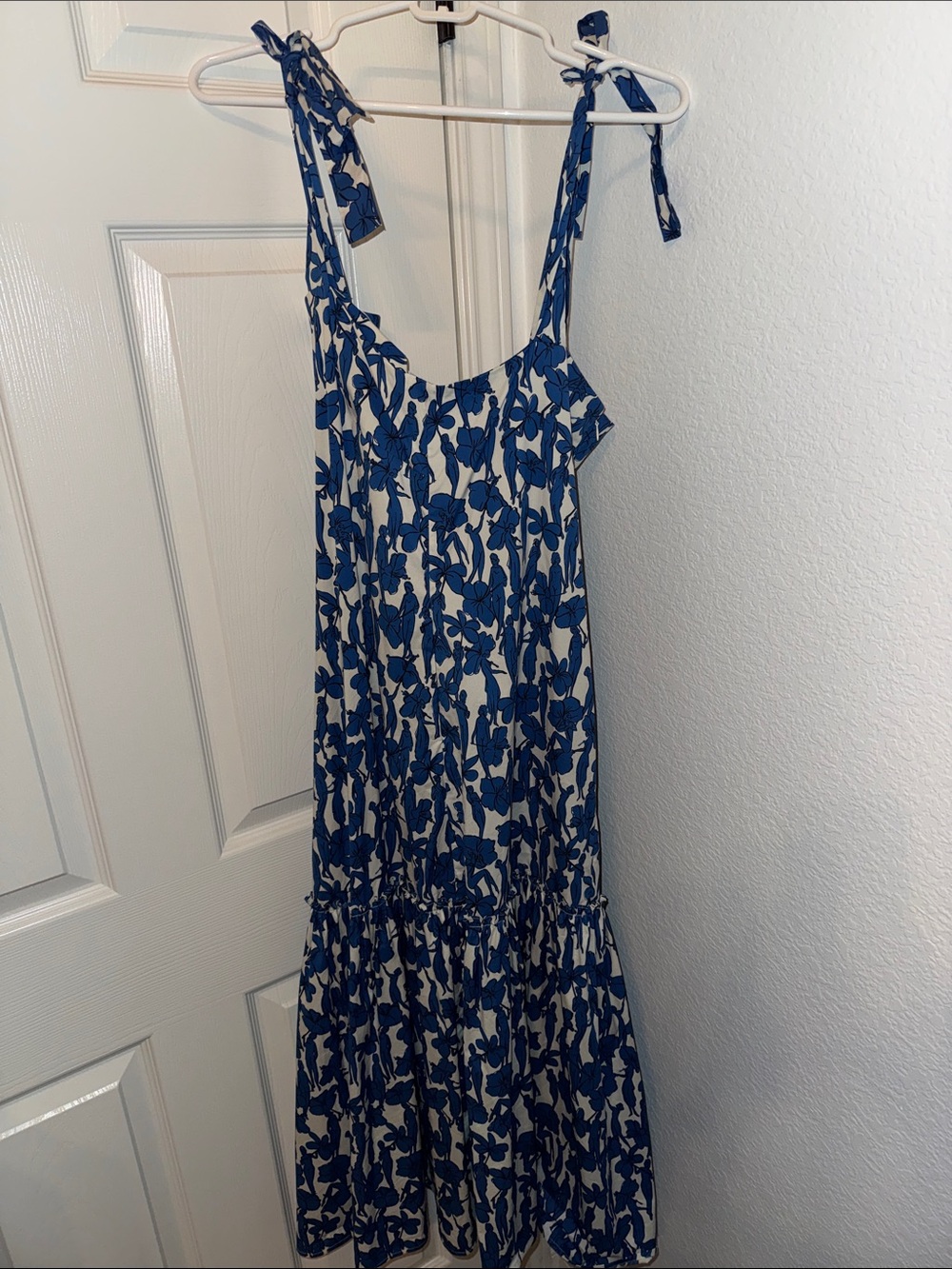 Tory Burch Blue Floral Tie-Strap Maxi Dress - Classic Summer Style